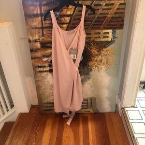 NWT Everlane Japanese Crepe Wrap Dress in Blush Pink, Size 4